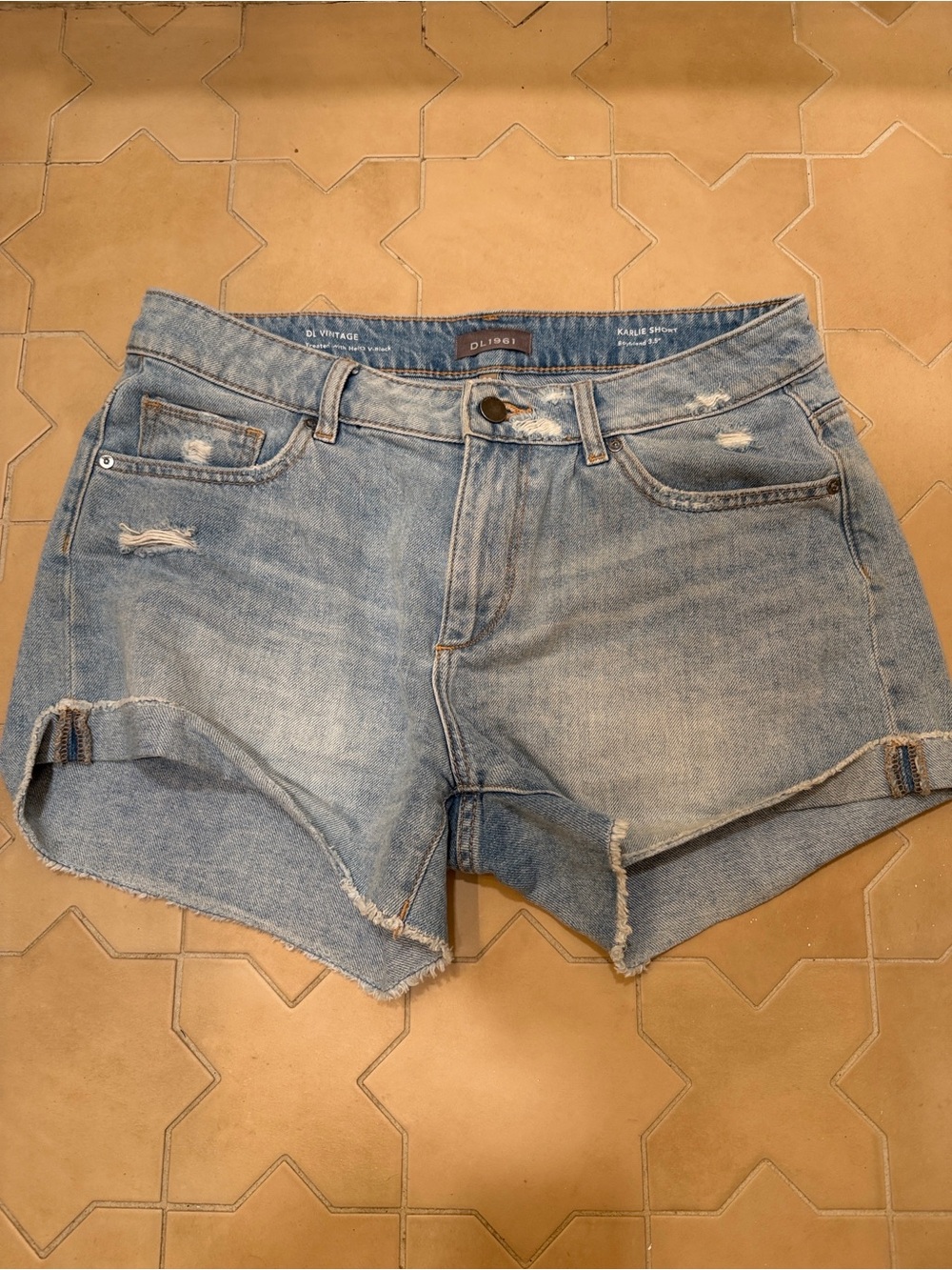 DL1961  Distressed Denim Shorts